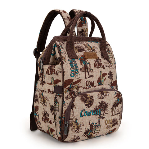Wrangler Vintage Retro Cowboy Cool Print Backpack