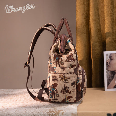Wrangler Vintage Retro Cowboy Cool Print Backpack