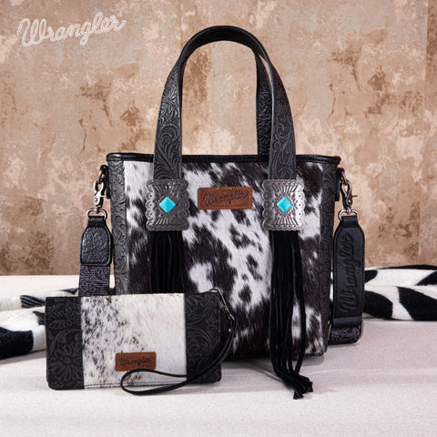 Wrangler Cowhide Fringe Concealed Carry Tote