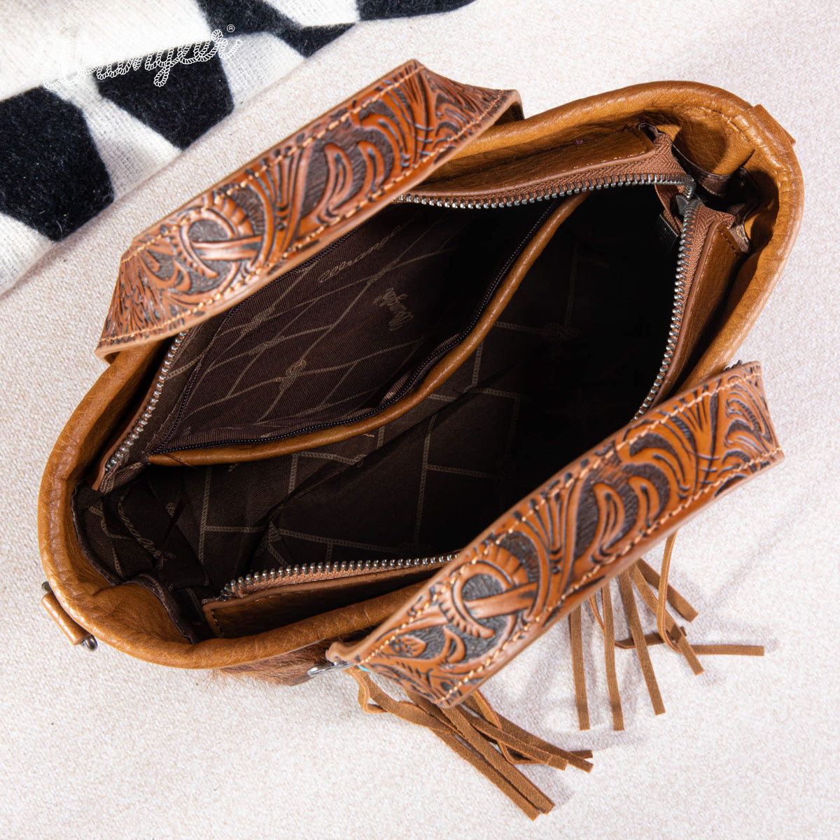 Wrangler Cowhide Fringe Concealed Carry Tote