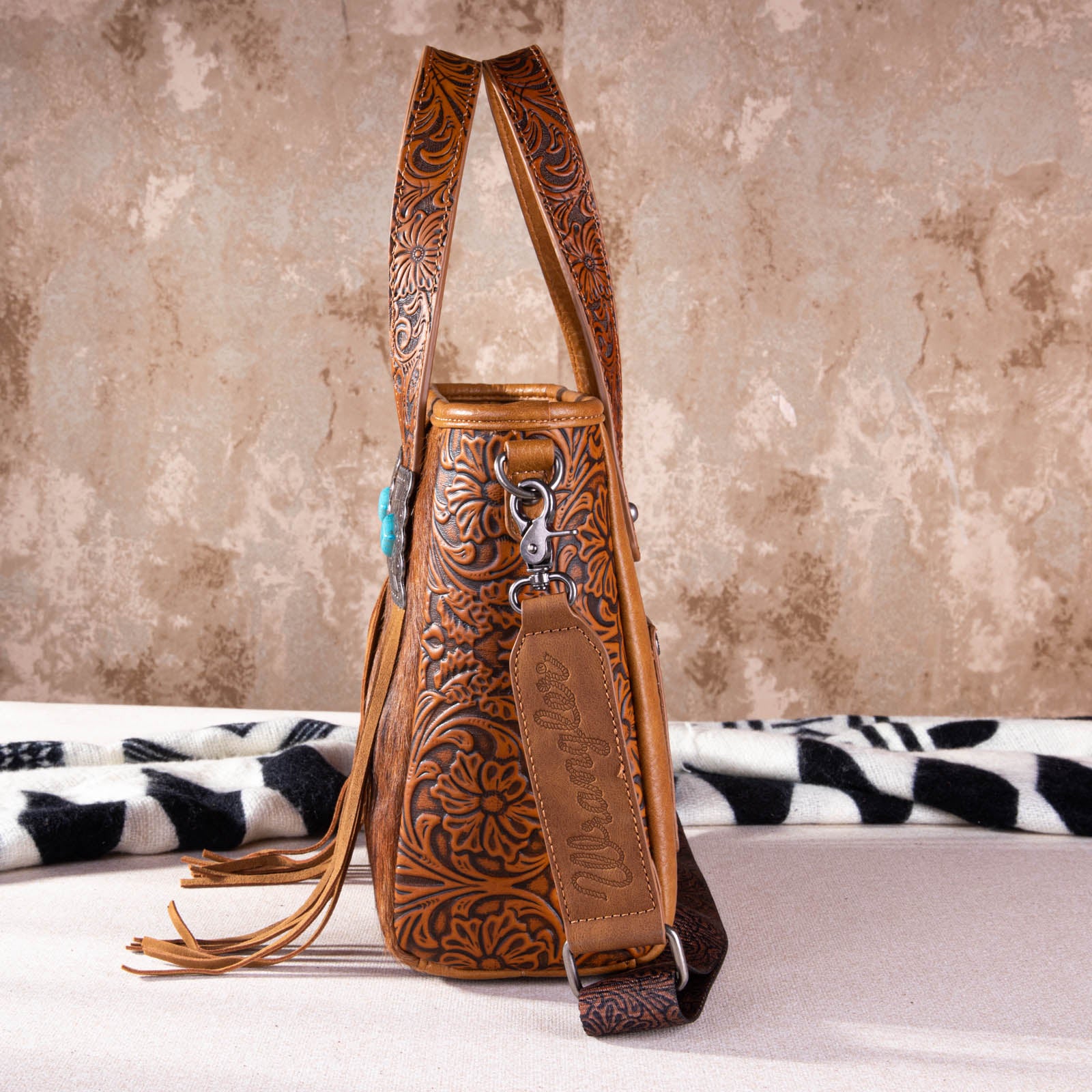 Wrangler Cowhide Fringe Concealed Carry Tote