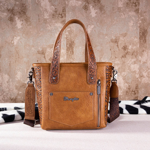Wrangler Cowhide Fringe Concealed Carry Tote