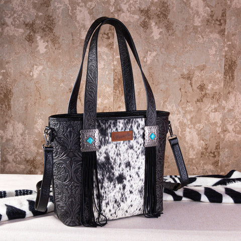 Wrangler Cowhide Fringe Concealed Carry Tote