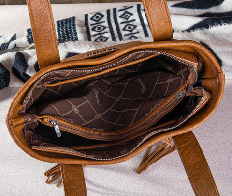 Wrangler Cowhide Fringe Concealed Carry Tote