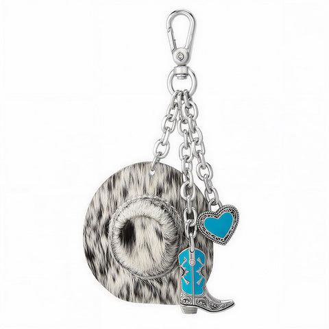 Wrangler Western Cowboy Hat Cowhide Bag Charms