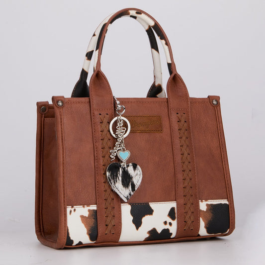 Wrangler Cowhide Heart Bag Charm