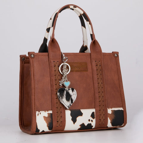 Wrangler Cowhide Heart Bag Charm