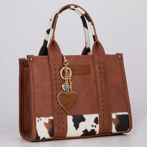 Wrangler Cowhide Heart Bag Charm