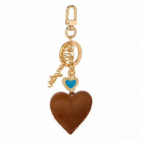 Wrangler Cowhide Heart Bag Charm