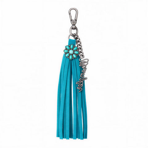 Wrangler Turquoise Fringe Suede Bag Charm