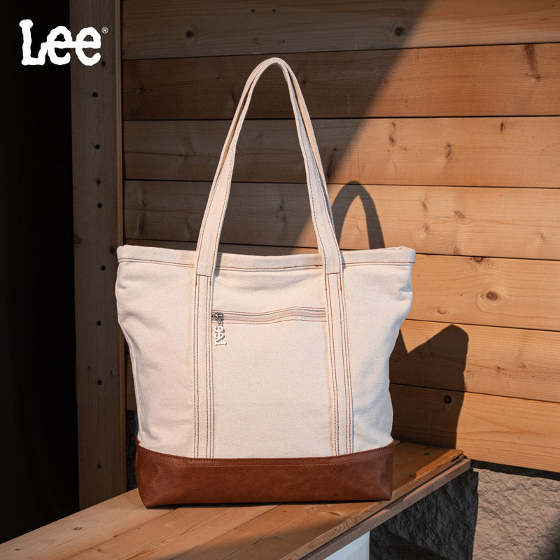 Lee Canvas Leather Blend Tote Bag