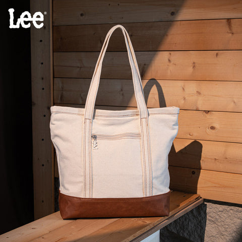 Lee Canvas Leather Blend Tote Bag