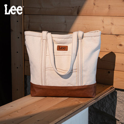 Lee Canvas Leather Blend Tote Bag