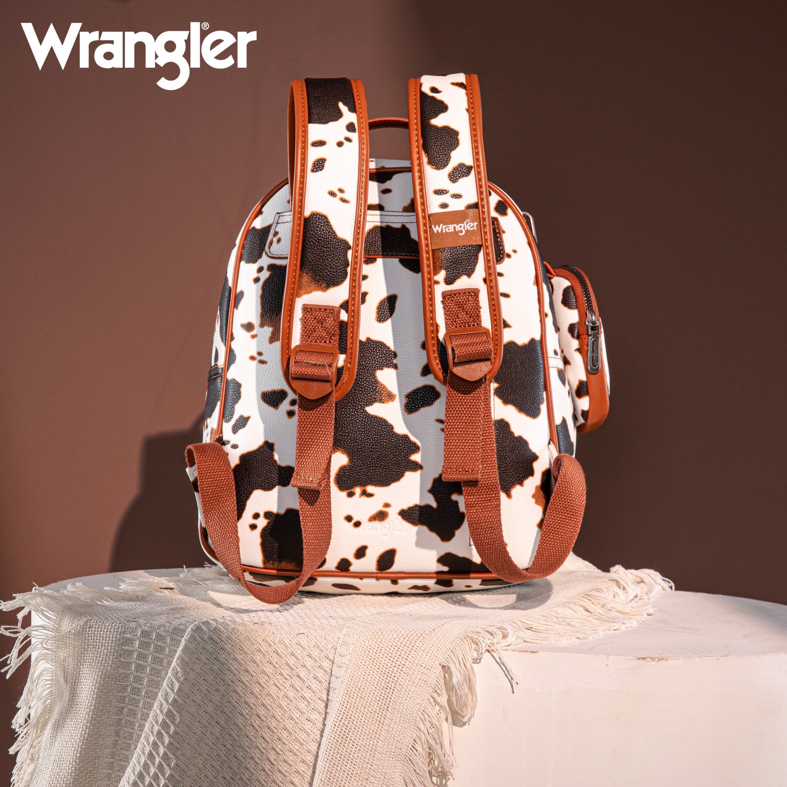 cow motif nappa leather backpack Jacketz Adult print diaper bag - cowhide for women Designed with organization in mind Wrangler Women's Cow Print Backpack