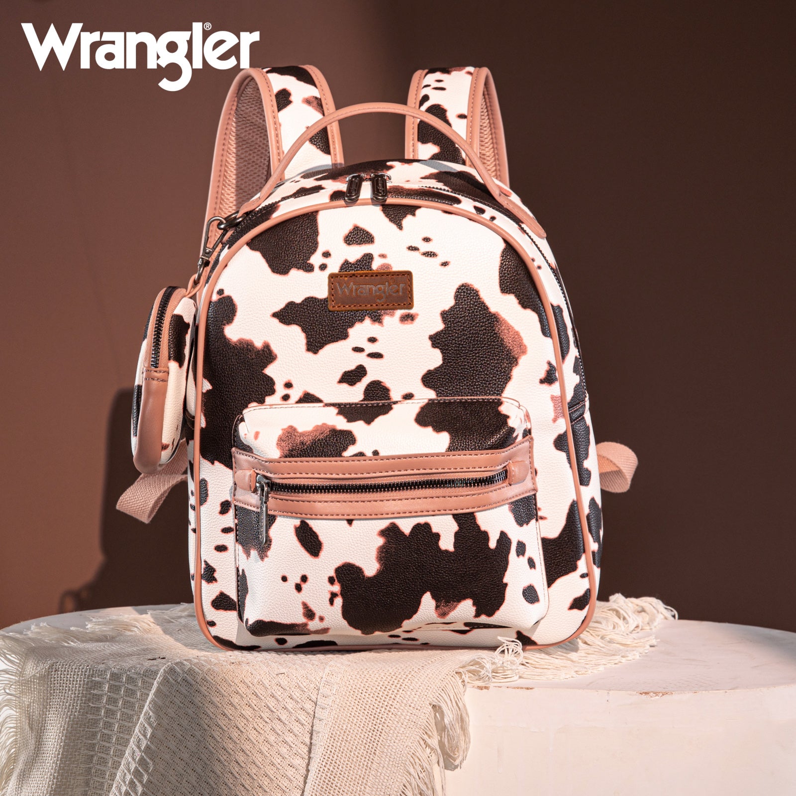 cow motif nappa leather backpack Cowhide Hair-On this backpack combines rugged style with everyday function LP-FACON Western Cowhide Leather Bag