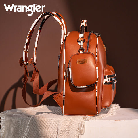 Wrangler Cow Print Decorated Zipper Backpack