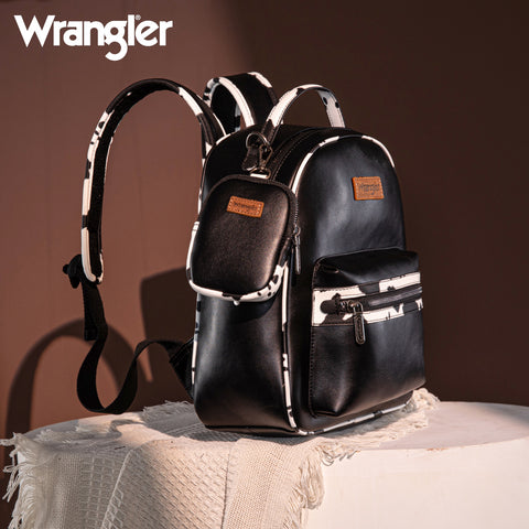 Wrangler Cow Print Decorated Zipper Backpack