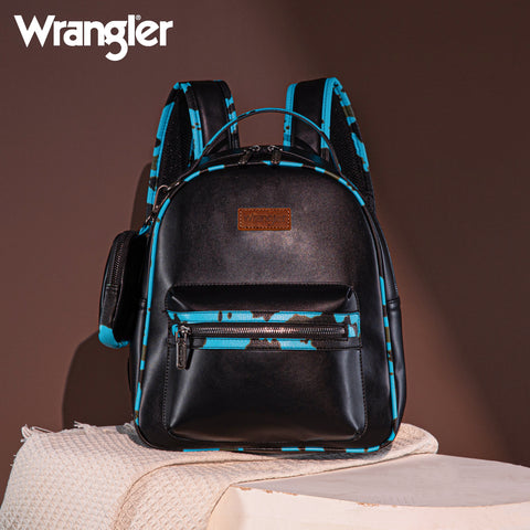 Wrangler Cow Print Decorated Zipper Backpack