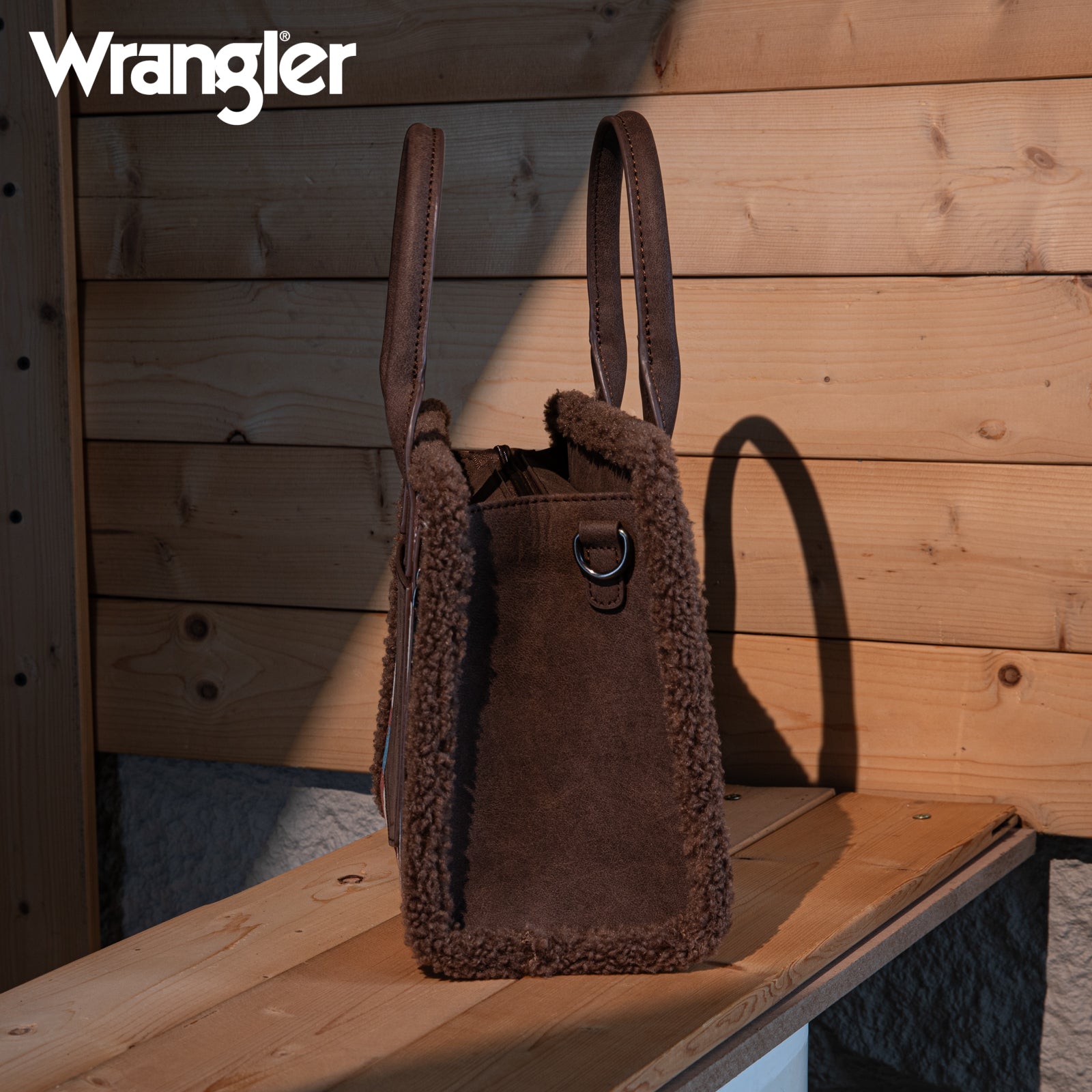 Wrangler Aztec Sherpa Trim Crossbody Purse