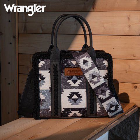 Wrangler Aztec Sherpa Trim Crossbody Purse