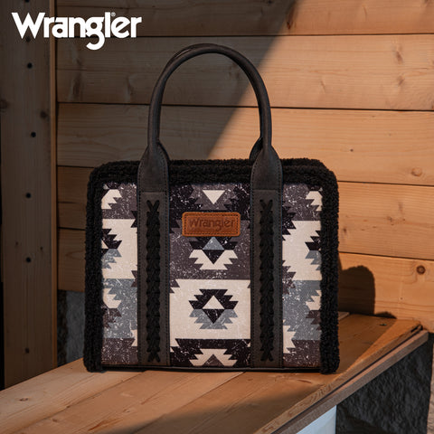 Wrangler Aztec Sherpa Trim Crossbody Purse