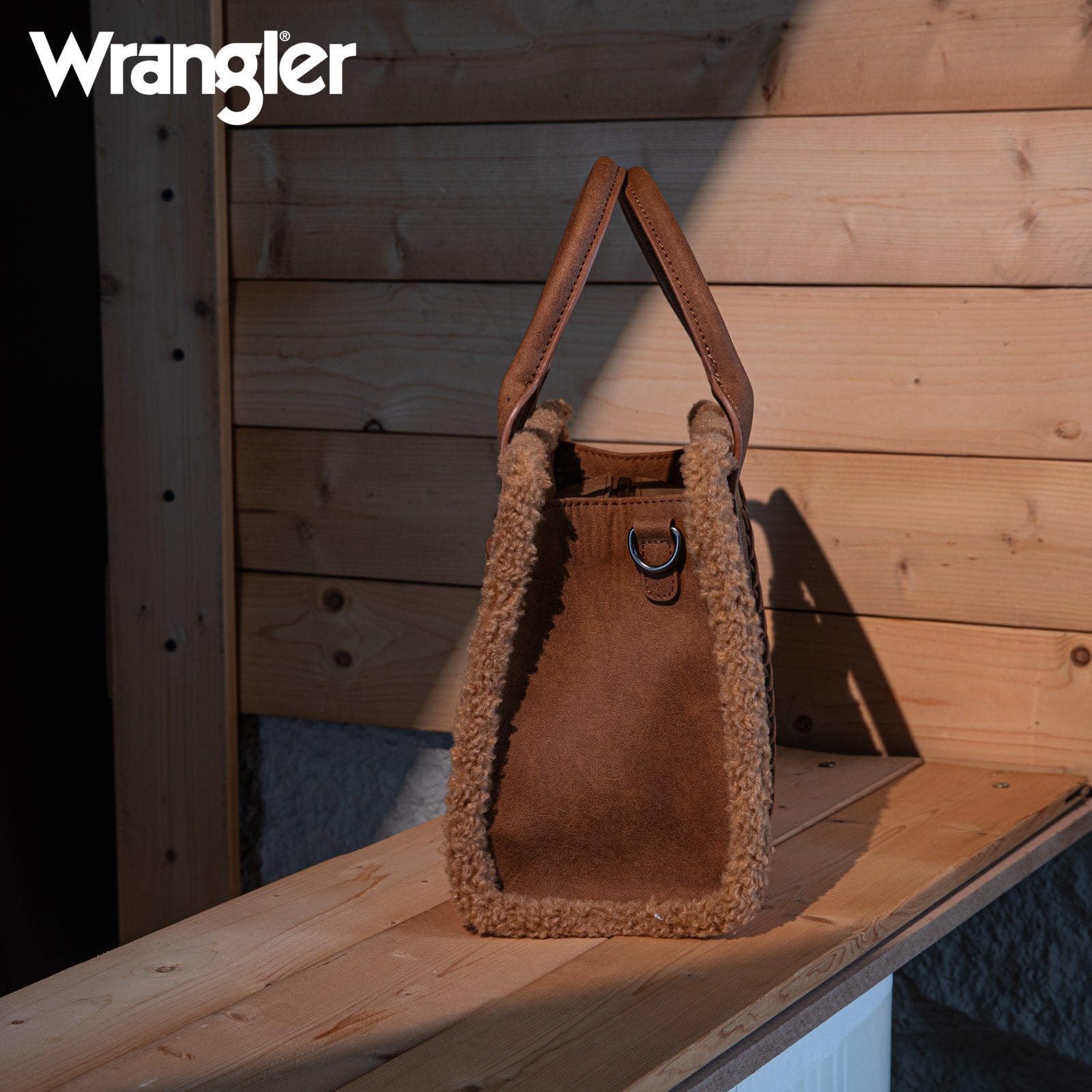 Wrangler Aztec Sherpa Trim Crossbody Purse