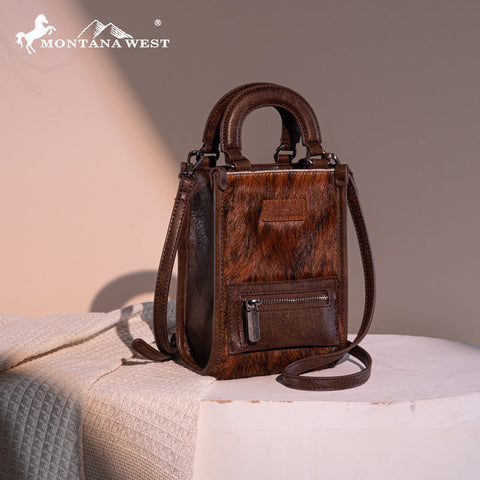 Montana West Hair-On Cowhide Mini Crossbody