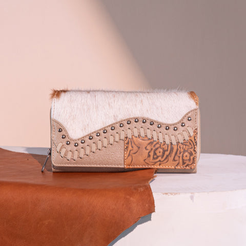 Trinity Ranch Hair-On Cowhide Saddle Crossbody Purse Set