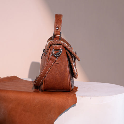 Trinity Ranch Hair-On Cowhide Saddle Crossbody Purse Set