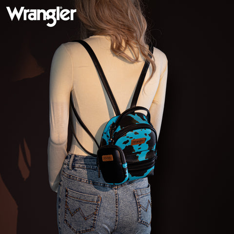 Wrangler Cow Print Decorated Zipper Backpack