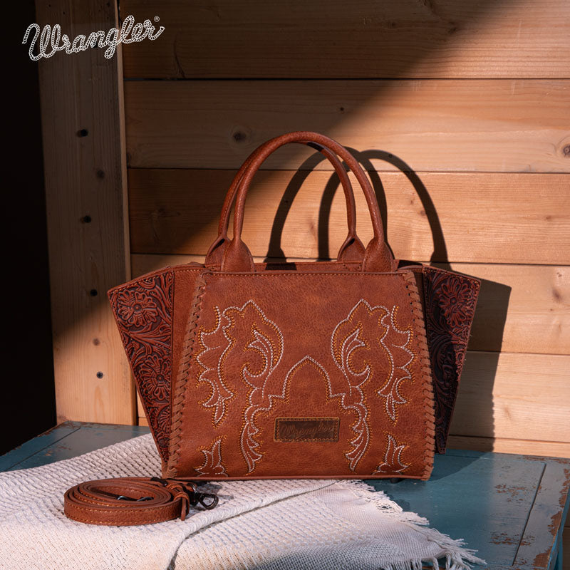 Wrangler  Embroidered  Trapezoid Tote/Crossbody