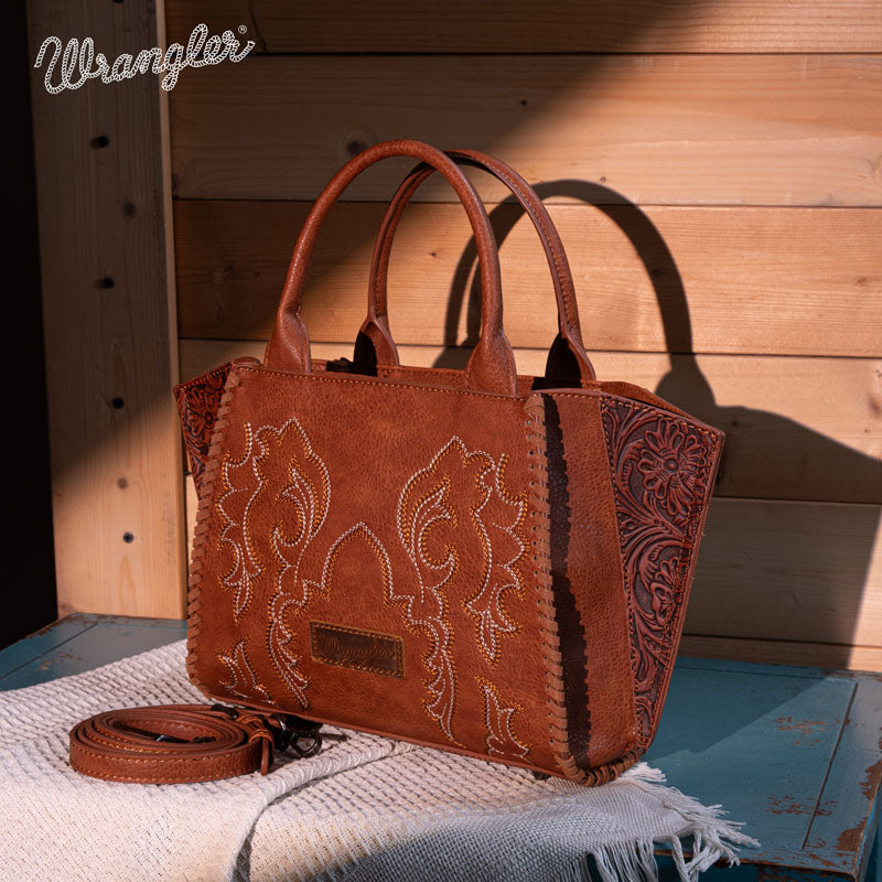 Wrangler  Embroidered  Trapezoid Tote/Crossbody