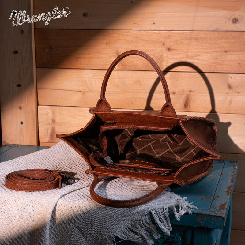 Wrangler Embroidered Boot Scroll Tote Bag Set