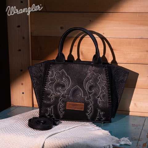 Wrangler Embroidered Boot Scroll Tote Bag Set