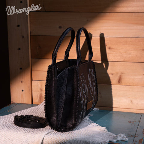 Wrangler Embroidered Boot Scroll Tote Bag Set