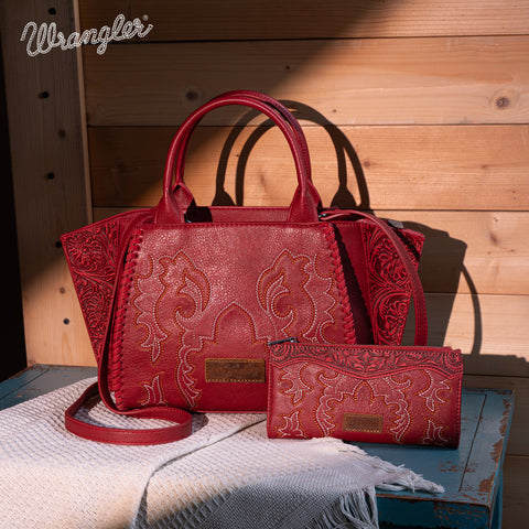 Wrangler Embroidered Boot Scroll Tote Bag Set