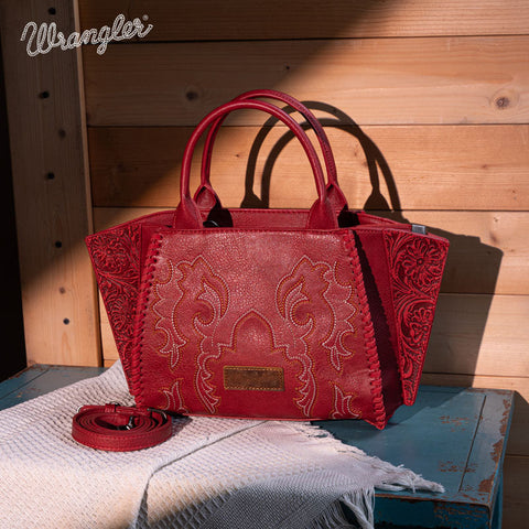 Wrangler Embroidered Boot Scroll Tote Bag Set