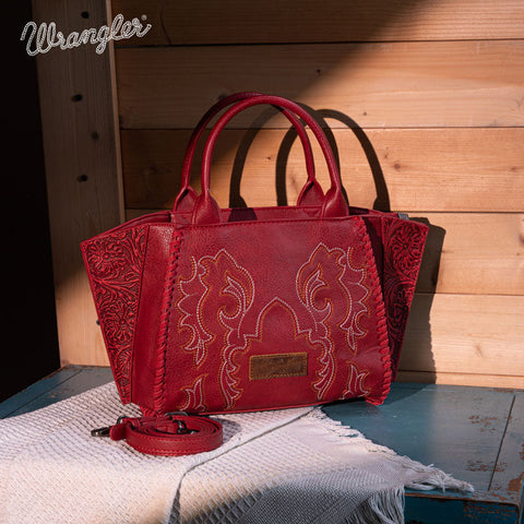 Wrangler Embroidered Boot Scroll Tote Bag Set