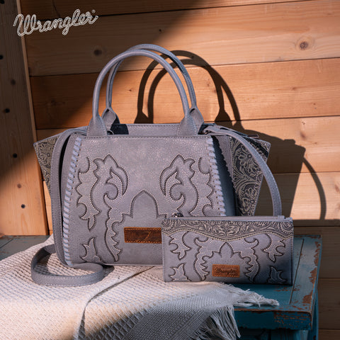 Wrangler Embroidered Boot Scroll Tote Bag Set