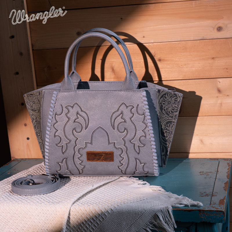 Wrangler Embroidered Boot Scroll Tote Bag Set