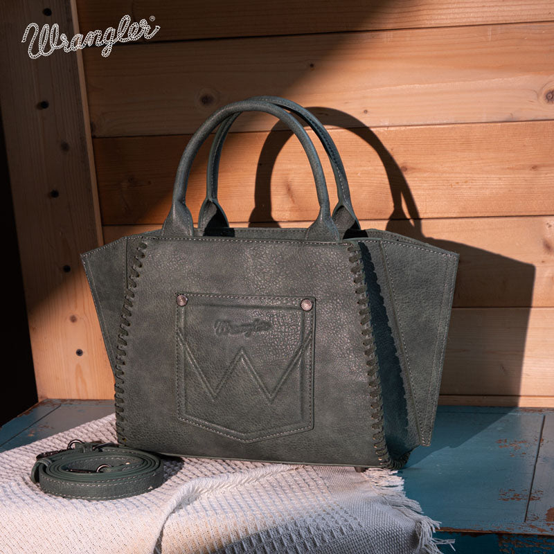 Wrangler Embroidered Boot Scroll Tote Bag Set