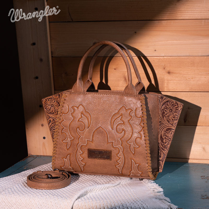 Wrangler Embroidered Boot Scroll Tote Bag Set