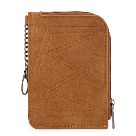 Wrangler Western Card Holder Wallet with Zip Pocket & Clip