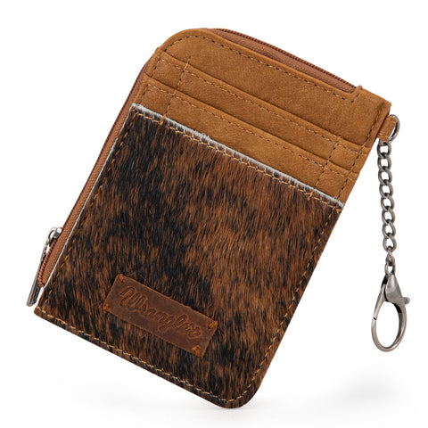 Wrangler Western Card Holder Wallet with Zip Pocket & Clip