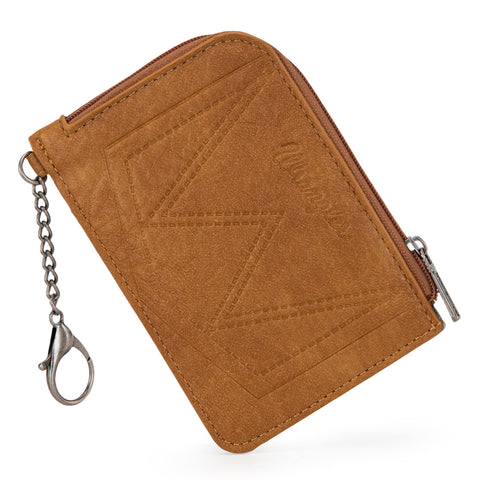 Wrangler Western Card Holder Wallet with Zip Pocket & Clip