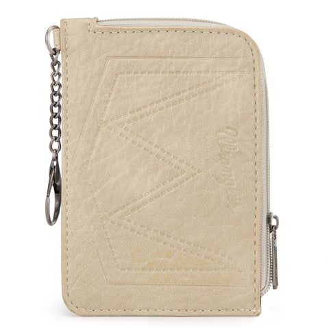 Wrangler Western Card Holder Wallet with Zip Pocket & Clip