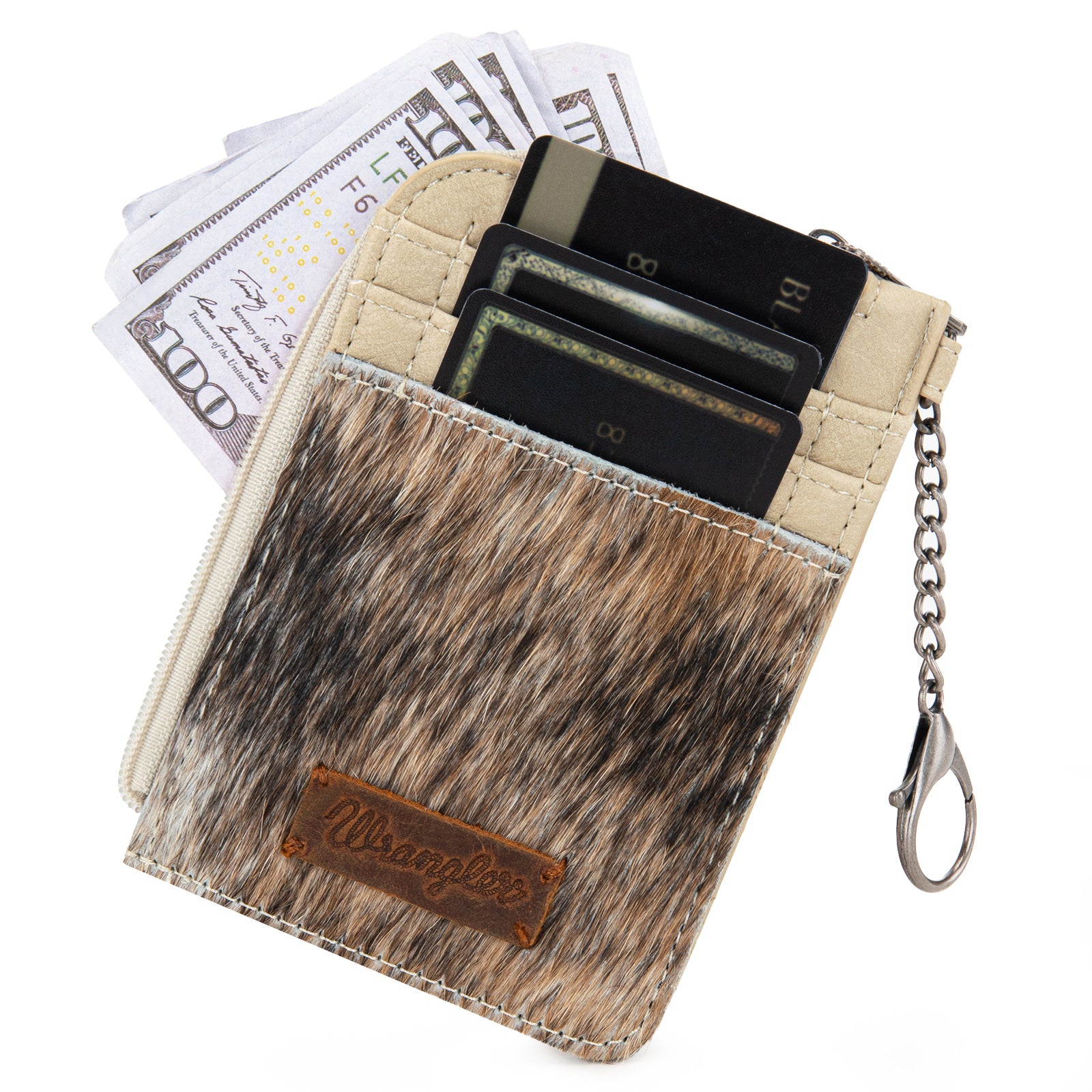 Wrangler Western Card Holder Wallet with Zip Pocket & Clip