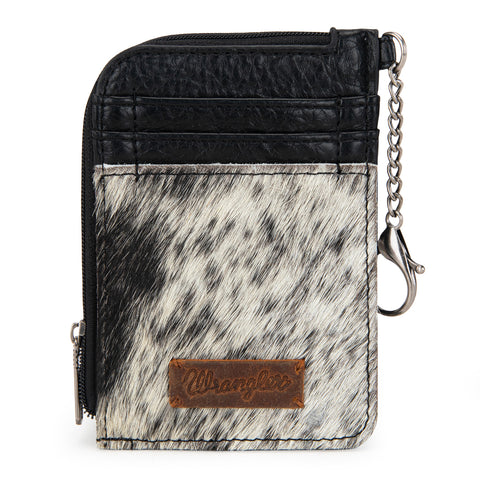 Wrangler Western Card Holder Wallet with Zip Pocket & Clip