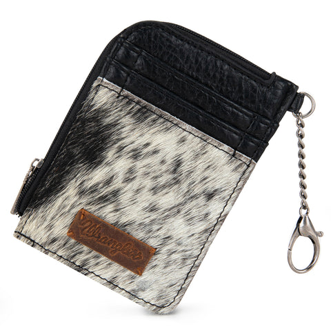 Wrangler Western Card Holder Wallet with Zip Pocket & Clip