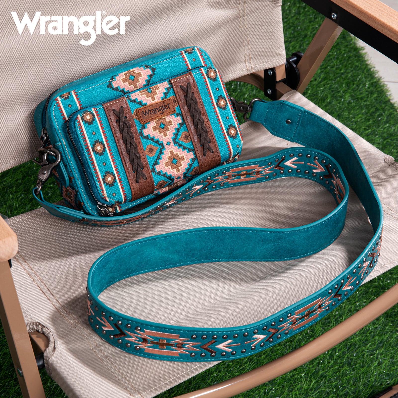 Wrangler Aztec Printed Crossbody Purse